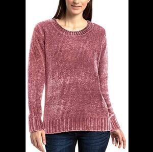 Orvis Pink Chenille Relaxed Fit Crewneck Pullover Sweater NEW Women's Small